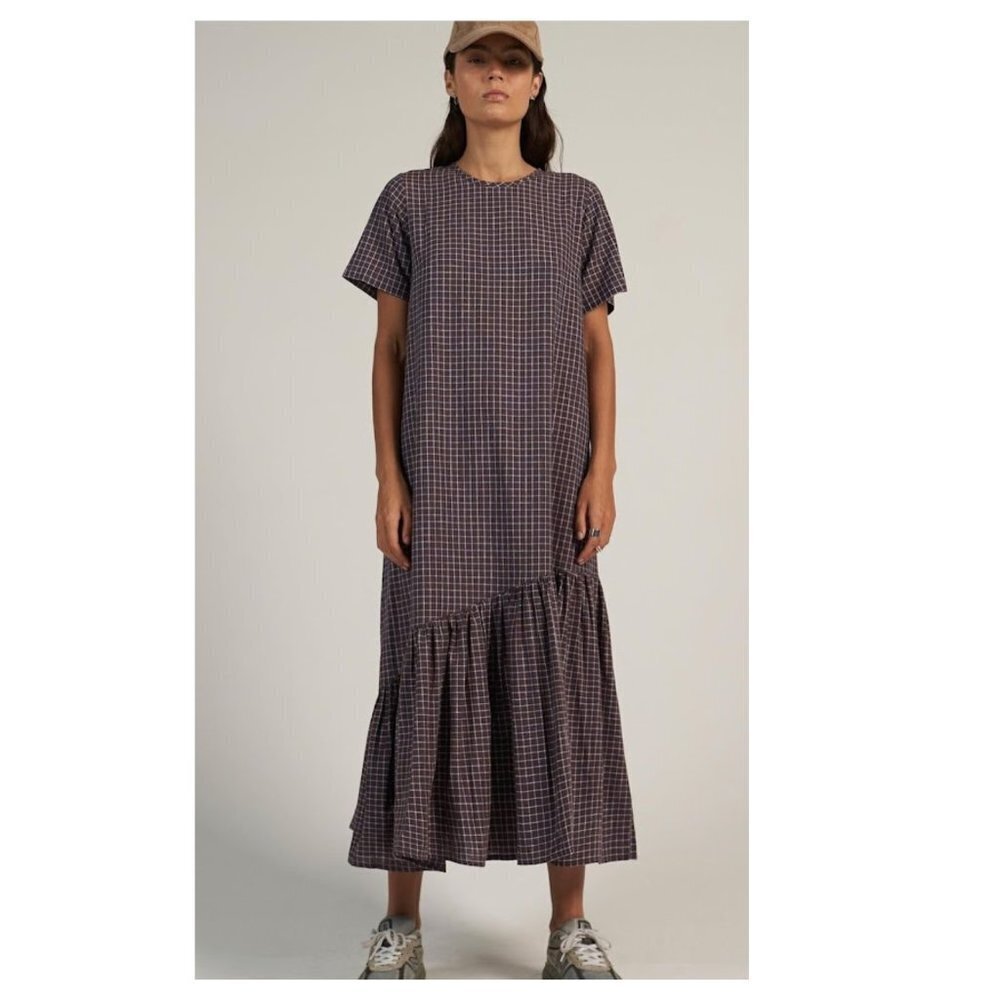 Arthur Apparel Hemp Cotton Blocked Midi Dress